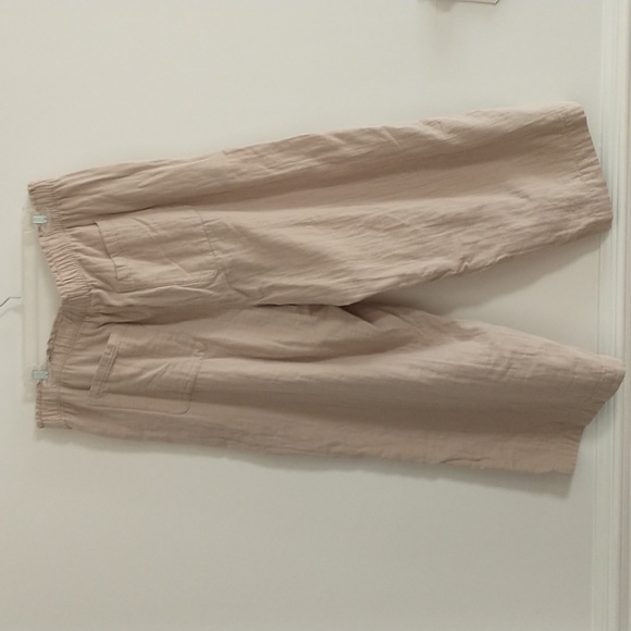 NWT Old Navy High Rise Double Weave Cotton Wide Leg Ankle Pants XLARGE - Picture 3 of 6